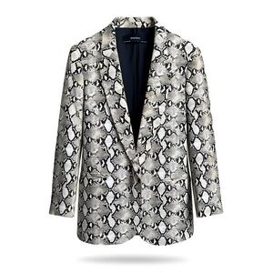 ZARA Basic Snakeskin Print Boyfriend Blazer